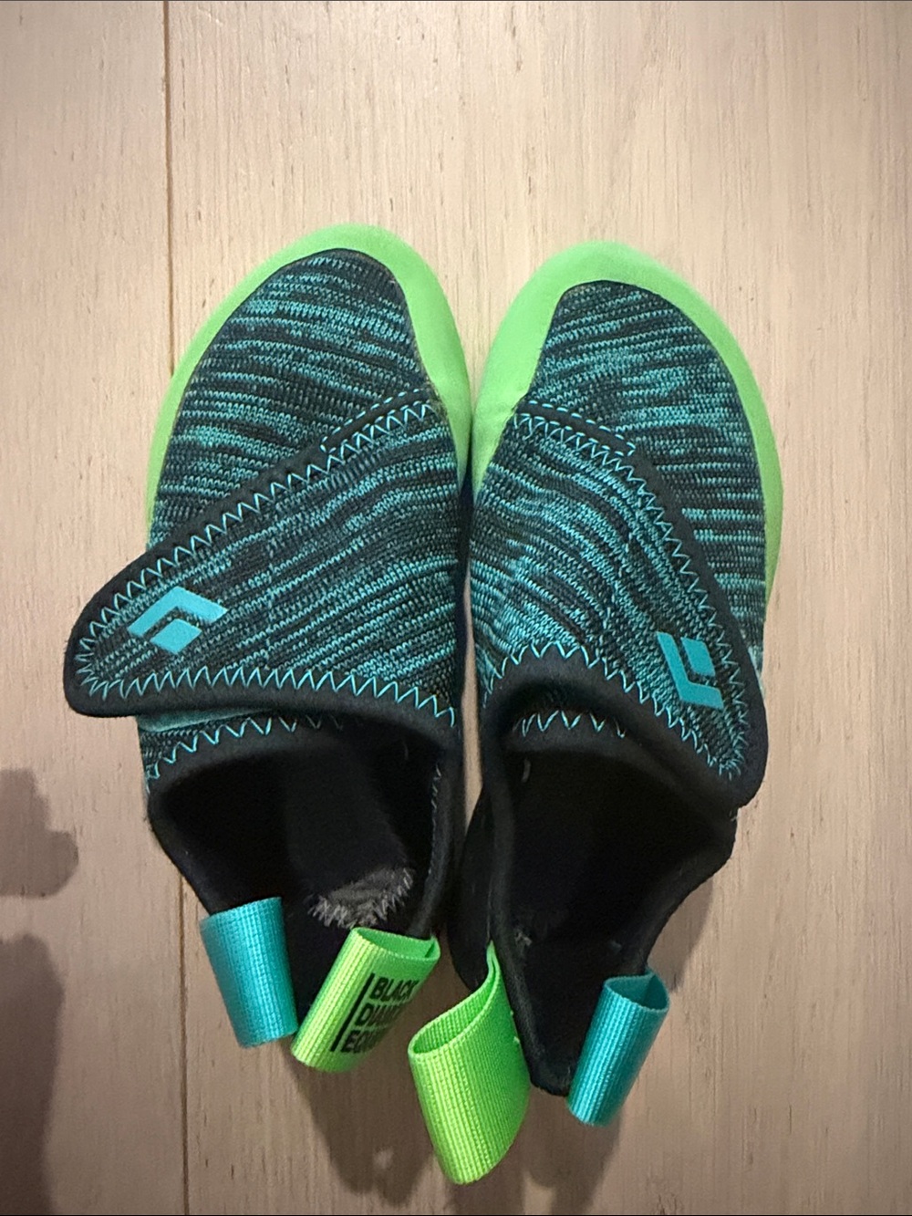 Black Diamond Kids Teal and Neon Green Slip-On Water Shoes